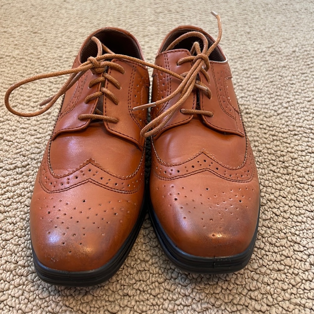 Boy tan dress shoes